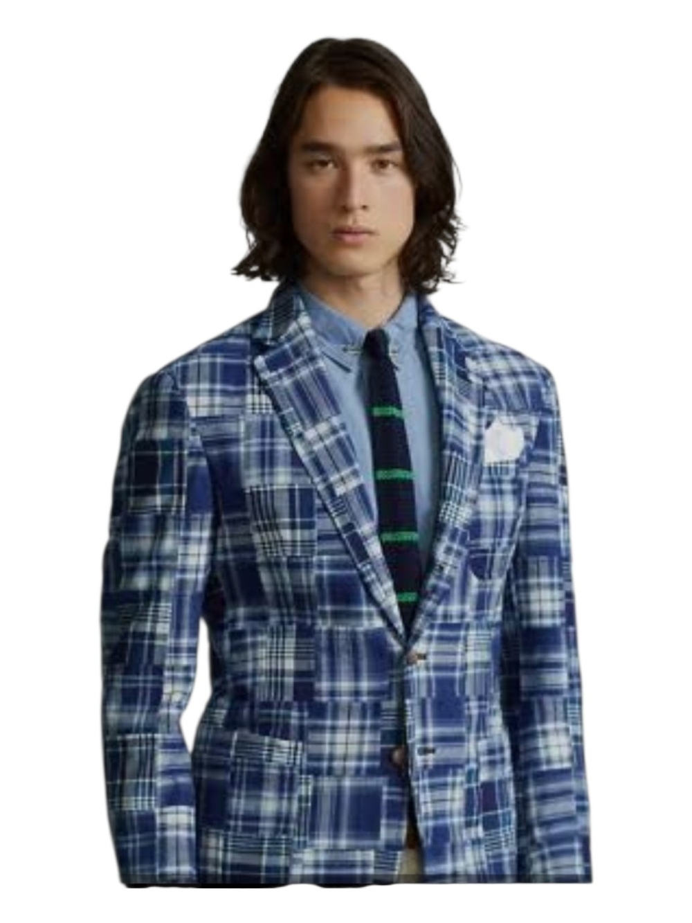 Polo Ralph Lauren Soft Patchwork Indigo Suit Jacket 44R NWT! - Picture 2 of 8